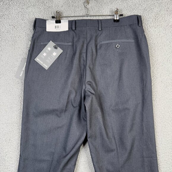 Michael Kors Men's Dress Pants 34X32 Charcoal Flat Front Straight Stretch NWT - Picture 5 of 11
